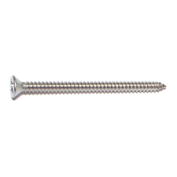 Midwest Fastener Sheet Metal Screw, #12 x 3 in, 18-8 Stainless Steel Flat Head Phillips Drive, 5 PK 35932 - main